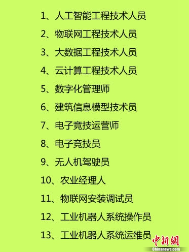 13个新职业。