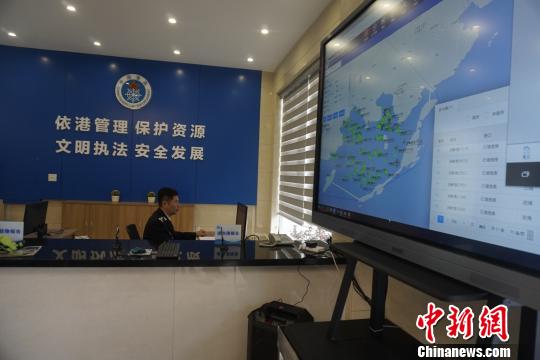 工作人员使用渔港综合管理信息系统 应欣睿 摄