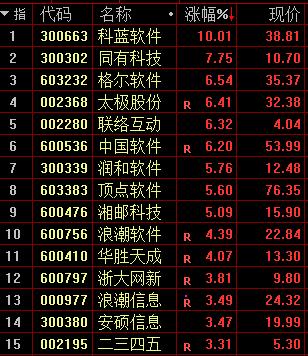 国产软件概念领涨