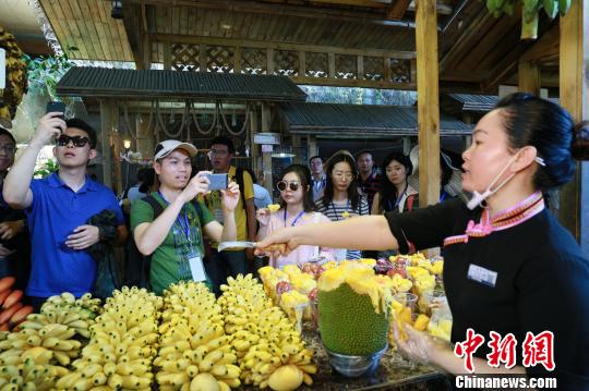 原贫困户黄小梅在景区就业，顺利脱贫致富。　吴天军 摄