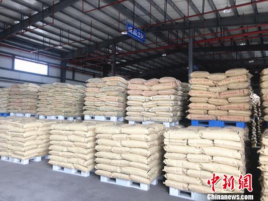 废旧渔网经过加工，二次利用成为工业原料即将发往各地。　杨颜慈 摄