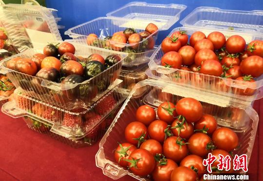 图为甘肃企业在兰洽会上展出农产品。　刘玉桃 摄